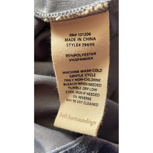 Soft Surroundings Navy Velvet Boyfriend Shirt Top Button Up‎ Long Sleeve PXS NEW - Picture 6 of 6